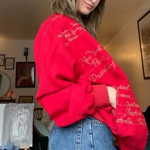 Red Vintage Embroidered Jacket